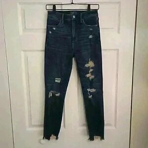 Abercrombie & Fitch Womens Denim Distressed Jeans Size 27/4 Simone High Rise